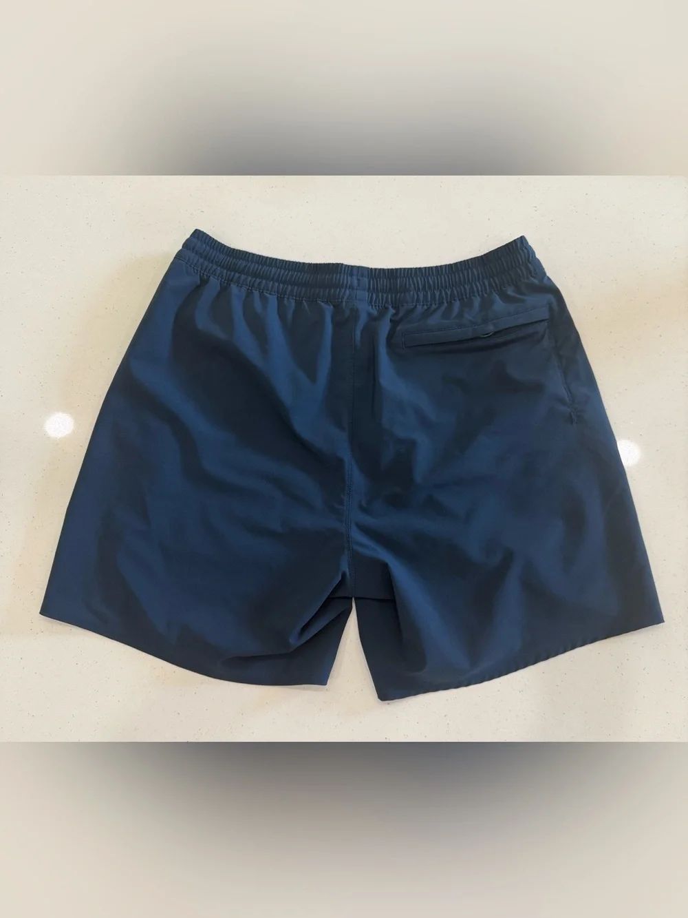 Patagonia Navy Blue Hybrid Shorts with Teal Patch